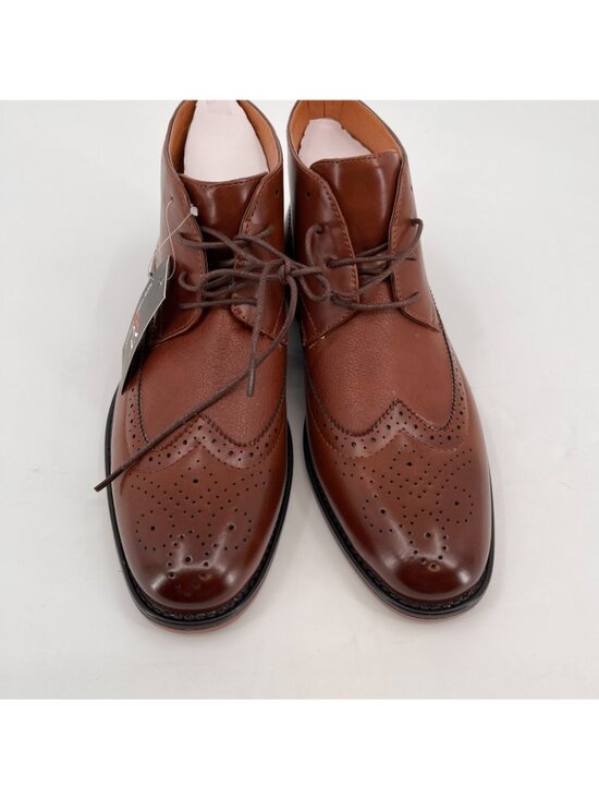 New York & Company Men\'s Faux Leather Luciano Boots - Cognac - Size US 8.5 main image 5
